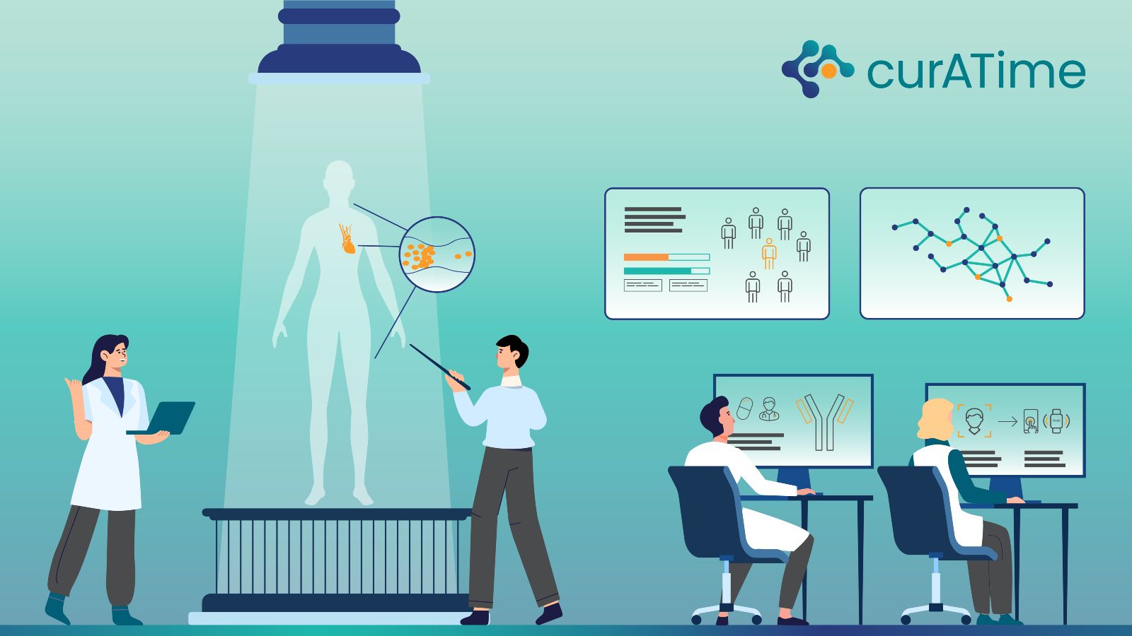 Ziel des Clusters curATime ist, durch den Einsatz von modernen Methoden der Künstlichen Intelligenz (KI) in der Biomarkerforschung und der Kombination mit immunologischen Verfahren neuartige, maßgeschneiderte Behandlungsmethoden und Präventionskonzepte für Herz- und Gefäßerkrankungen zu entwickeln. @TRON gGmbH